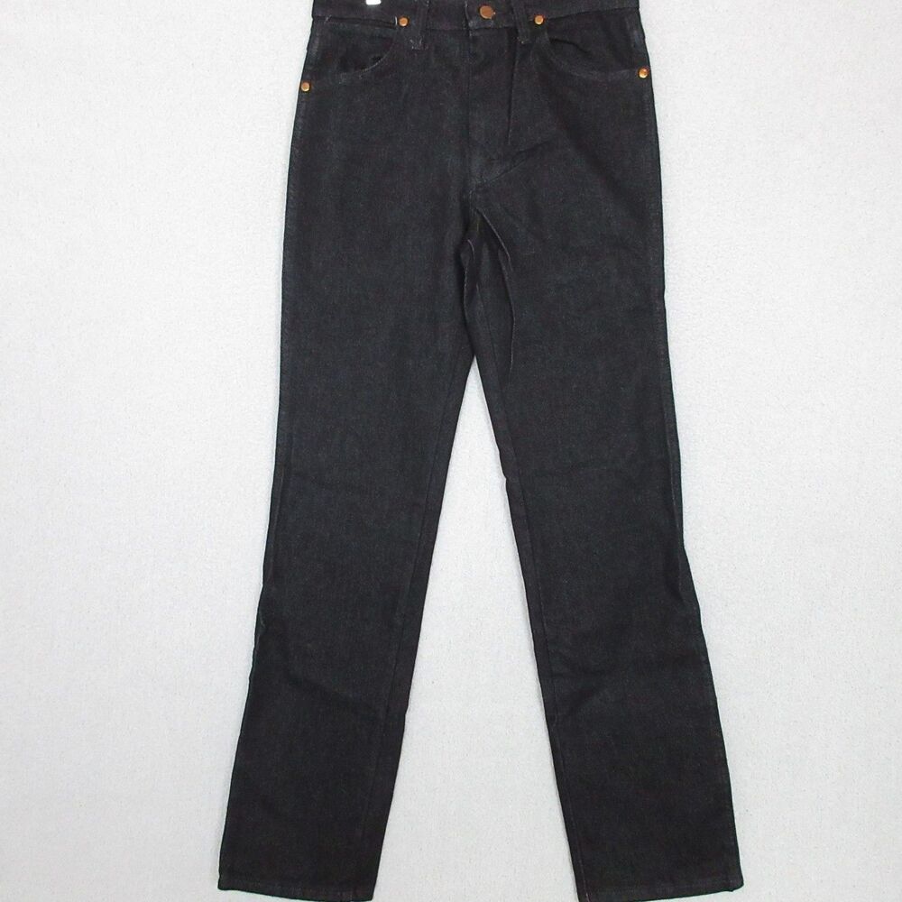 NEW Wrangler Jeans Mens 30x34 Cowboy Cut Slim Fit Stretch‎ Denim Black Pants NWT